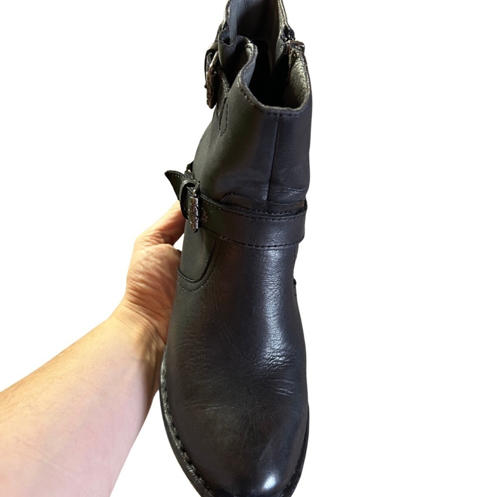 Bussola Black Leather Ankle Boots Block Heel Buckle Zipper Comfort | EU 38 - Picture 12 of 12